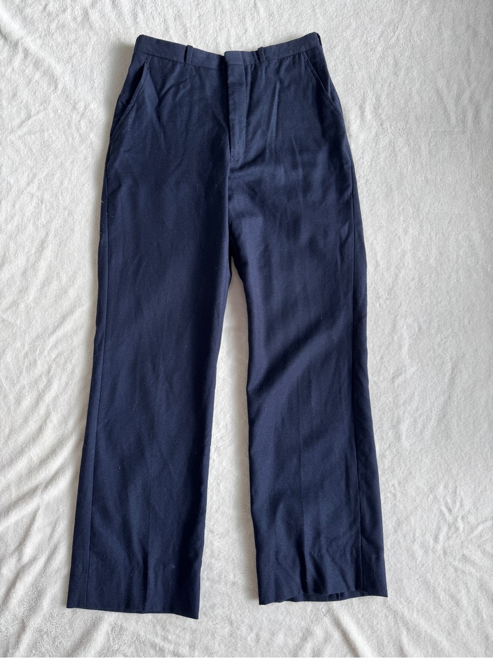 Navy Straight-Leg Dress Pants